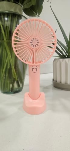 Ventilador de Mano con Agua, 3 Velocidades, Portátil Recargable USB con Soporte para Viajes/Oficina/Exterior (Azul)