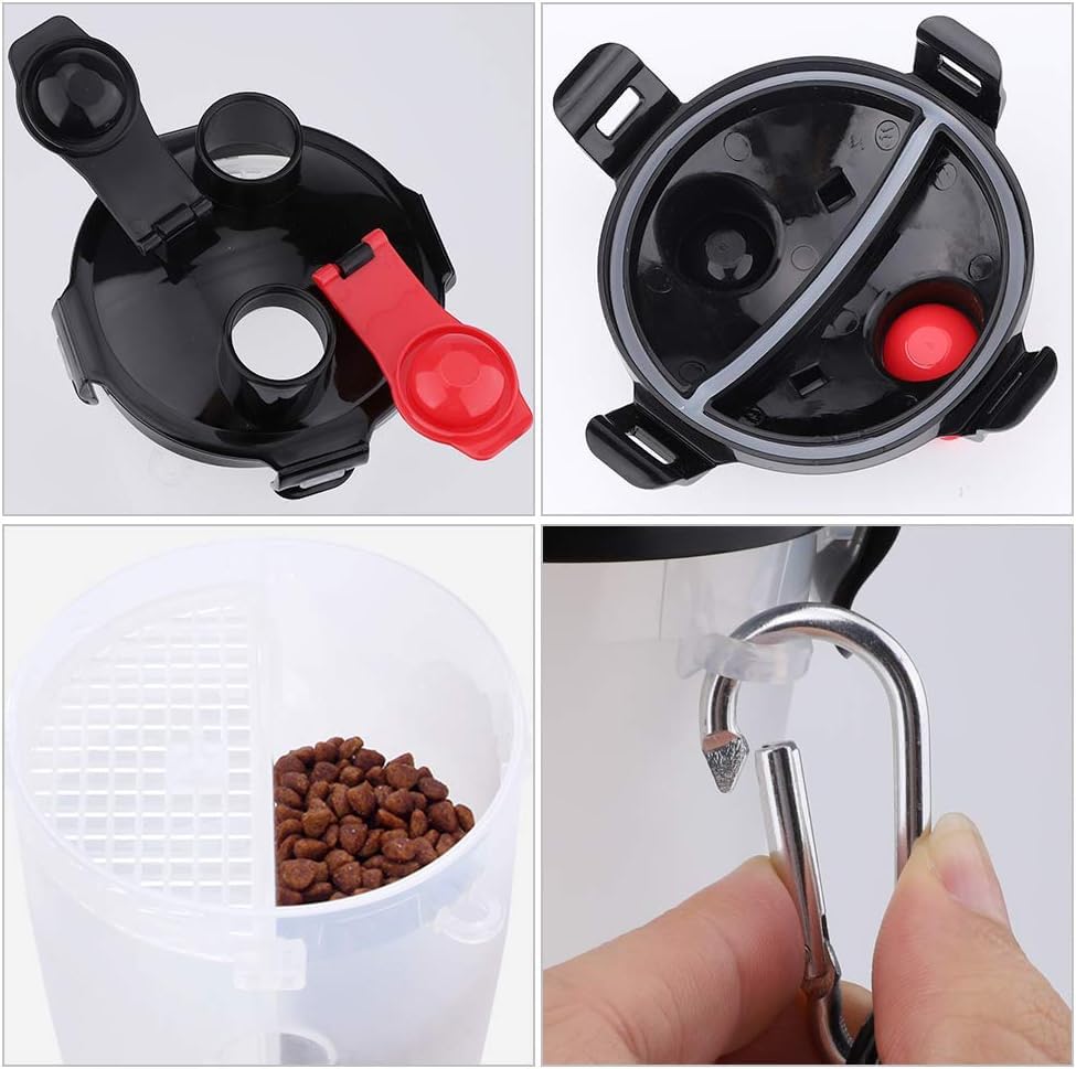 Botella de Agua portátil para Perros con Cuencos Plegables – Botella de Agua Plegable 2 en 1 para Mascotas, Botella de Agua a Prueba de Fugas. (Blanco, Grande)