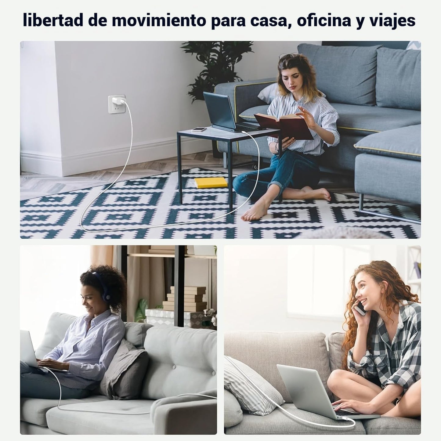 Cable tipo C a C 1M, para Serie iPhone 16/15, 60W, Carga Rapida 20V 3A, Compatible con Samsung Galaxy, Macbook Pro, MacBook Air, iPad Pro, Google Pixel