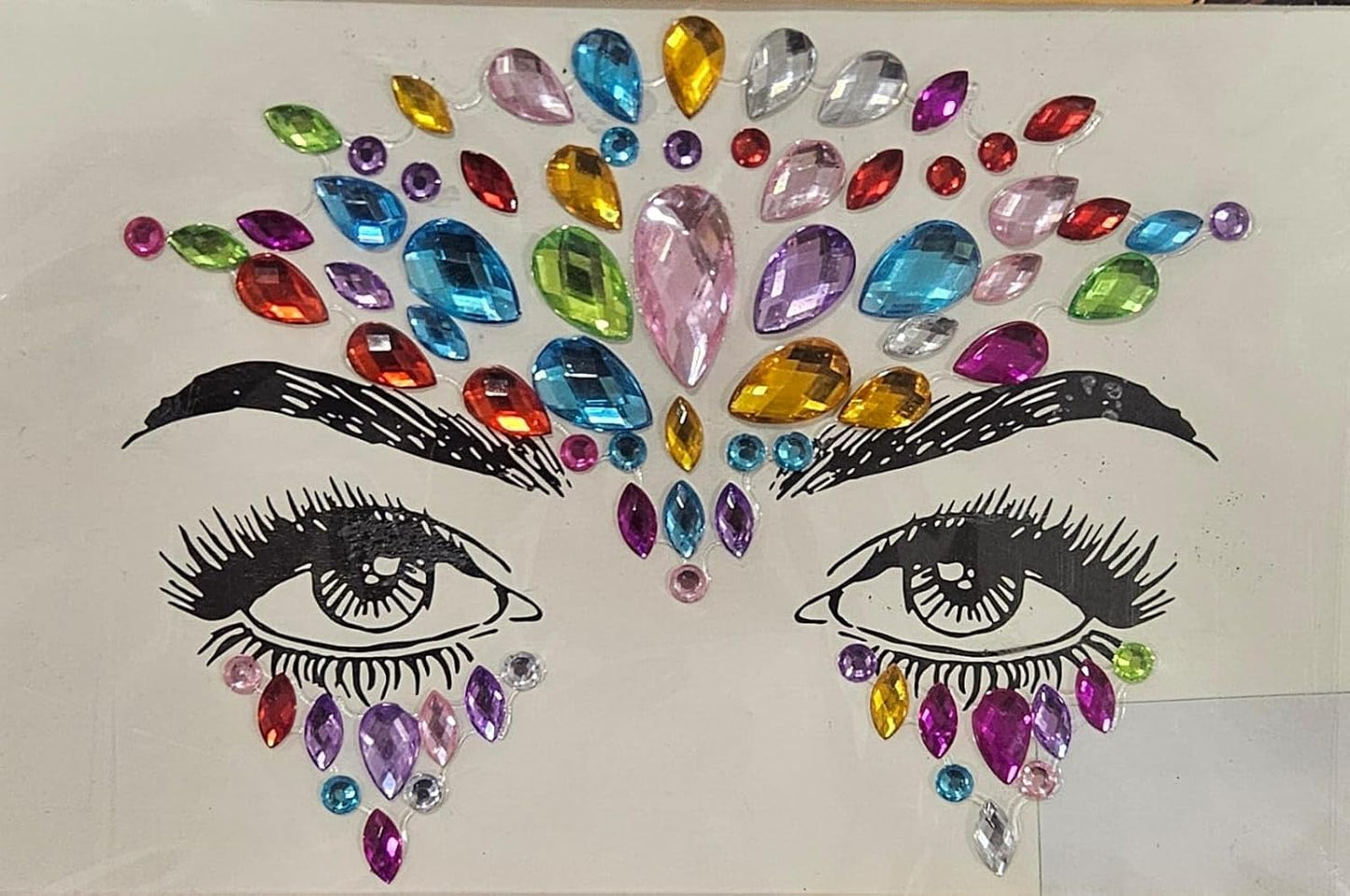 Kit de Piedras Acrílicas para Maquillaje – 4 Diseños Adhesivos para Rostro – Brillantes Decorativos para Cara, Festival, Fiesta, Halloween y Carnaval