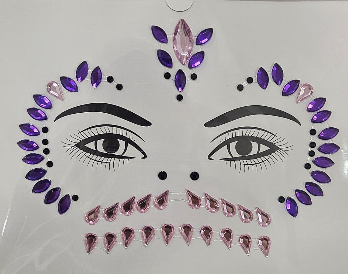 Kit de Piedras Acrílicas para Maquillaje – 4 Diseños Adhesivos para Rostro – Brillantes Decorativos para Cara, Festival, Fiesta, Halloween y Carnaval