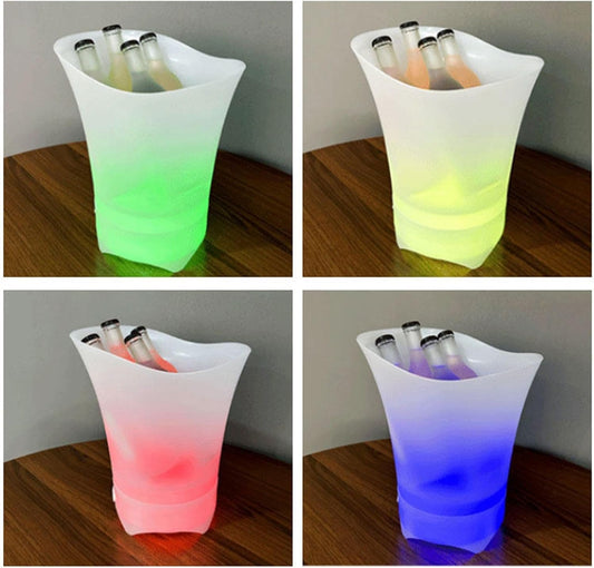 Genérico Cubo de Hielo LED con Altavoz Bluetooth, Cambio de Color Múltiple, 4 Horas de Batería, Ideal para Fiestas y Eventos