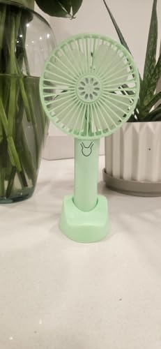 Ventilador de Mano con Agua, 3 Velocidades, Portátil Recargable USB con Soporte para Viajes/Oficina/Exterior (Azul)