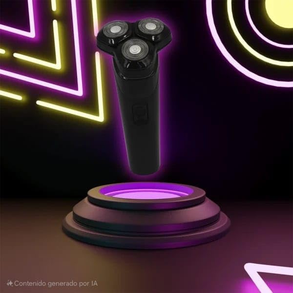 Rasuradora Eléctrica, 3 Cabezales Independientes, 360 Grados, Recargable USB, Negro