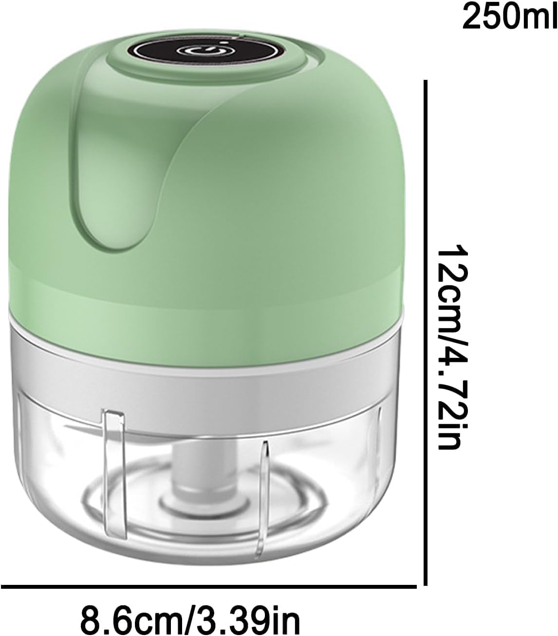 Procesador de Alimentos Portátil, Recargable USB, 3 Cuchillas de Acero Inoxidable, Motor 30W, Picador Eléctrico para Ajo, Cebolla, Verduras
