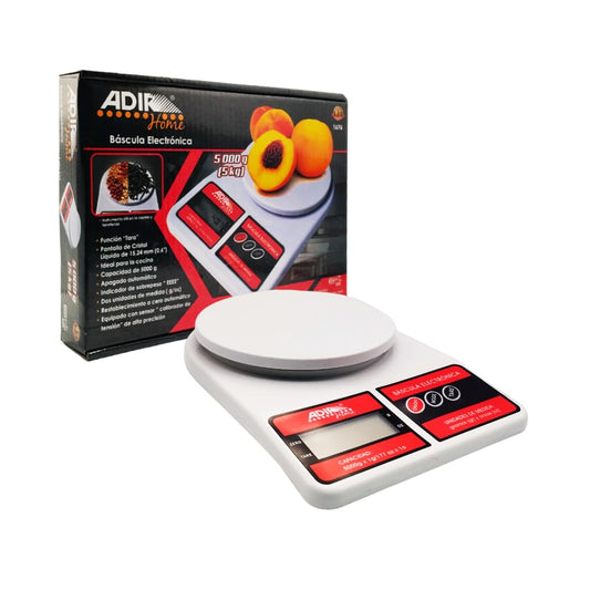 Báscula Digital de Cocina, Alta Precisión, 5000g/5kg, Pantalla LCD, Función Tara, Apagado Automático