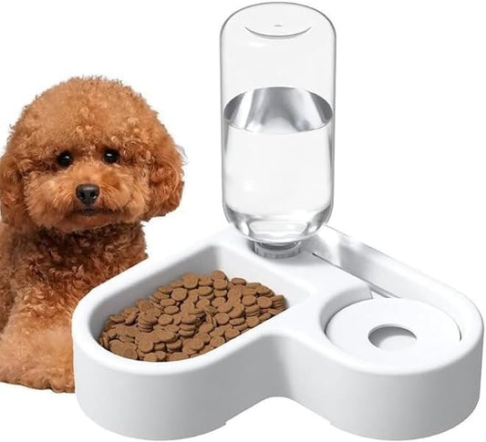 Genérico Comedero y Bebedero Automático 2 en 1 para Mascotas, Dispensador de Agua y Alimentos, Cuenco Doble para Perros y Gatos.