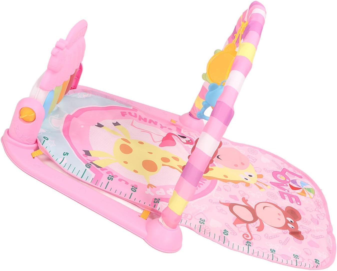 Gimnasio De Juegos Para Bebe, Alfombra Para Niños, Tapete De Juegos Para Bebé 3-12 Meses, Manta Actividades Bebe Con Piano, Manta De Juego Para Bebé Con Luz, Música Y Juguetes Sensoriales Colgantes (Rosa)