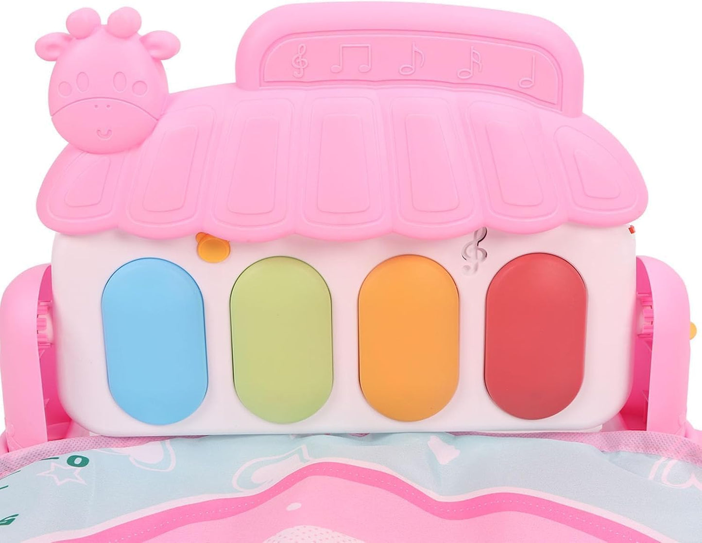 Gimnasio De Juegos Para Bebe, Alfombra Para Niños, Tapete De Juegos Para Bebé 3-12 Meses, Manta Actividades Bebe Con Piano, Manta De Juego Para Bebé Con Luz, Música Y Juguetes Sensoriales Colgantes (Rosa)