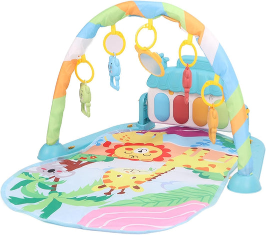 Gimnasio De Juegos Para Bebe, Alfombra Para Niños, Tapete De Juegos Para Bebé 3-12 Meses, Manta Actividades Bebe Con Piano, Manta De Juego Para Bebé Con Luz, Música Y Juguetes Sensoriales Colgantes (Rosa)