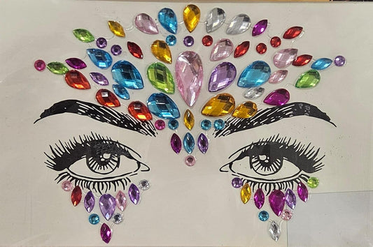Kit de Piedras Acrílicas para Maquillaje – 4 Diseños Adhesivos para Rostro – Brillantes Decorativos para Cara, Festival, Fiesta, Halloween y Carnaval